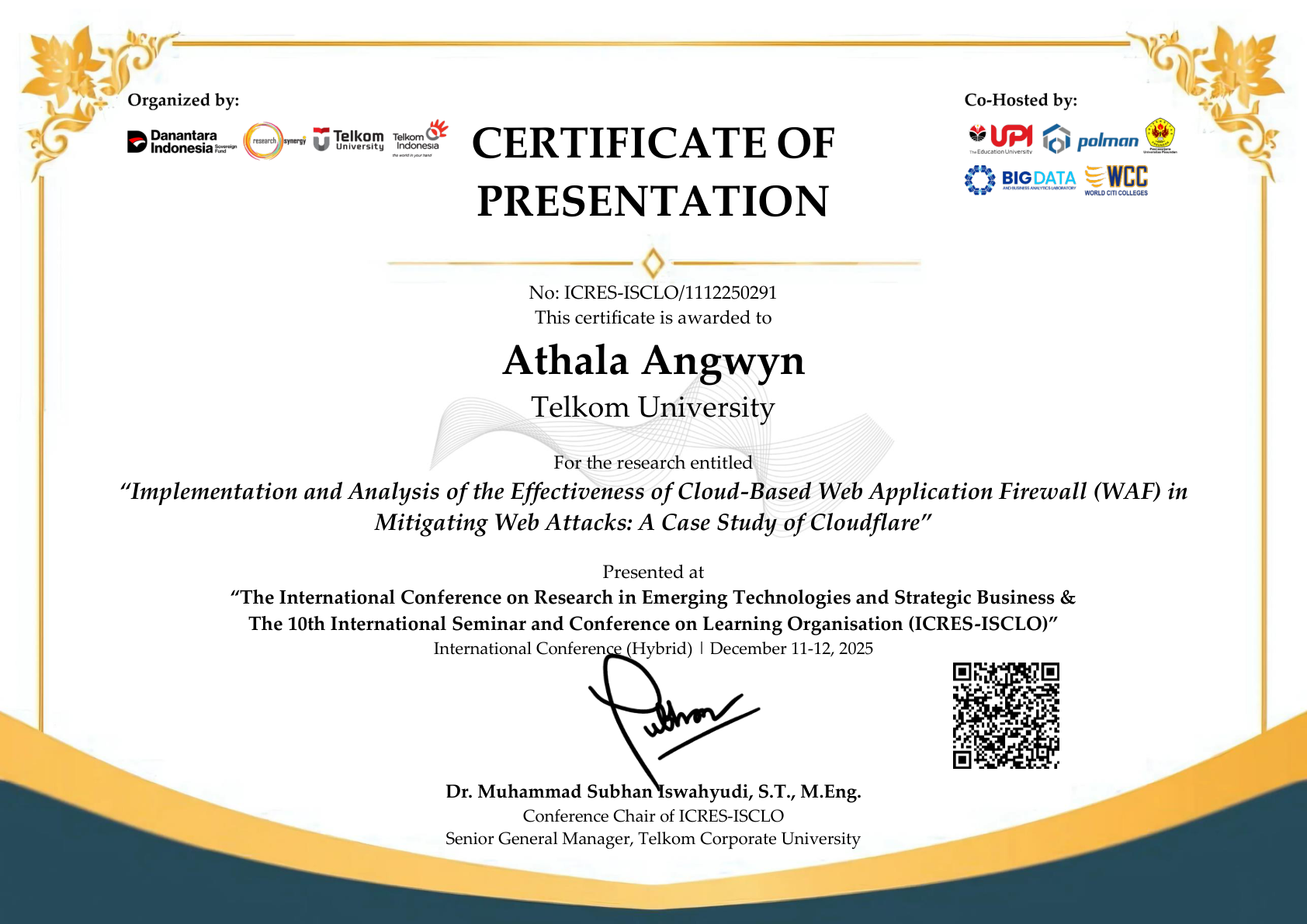 Academic Presentation ICRES-ISCLO